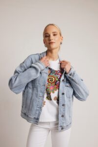 Jean jacket με κουμπιά γαλάζιο