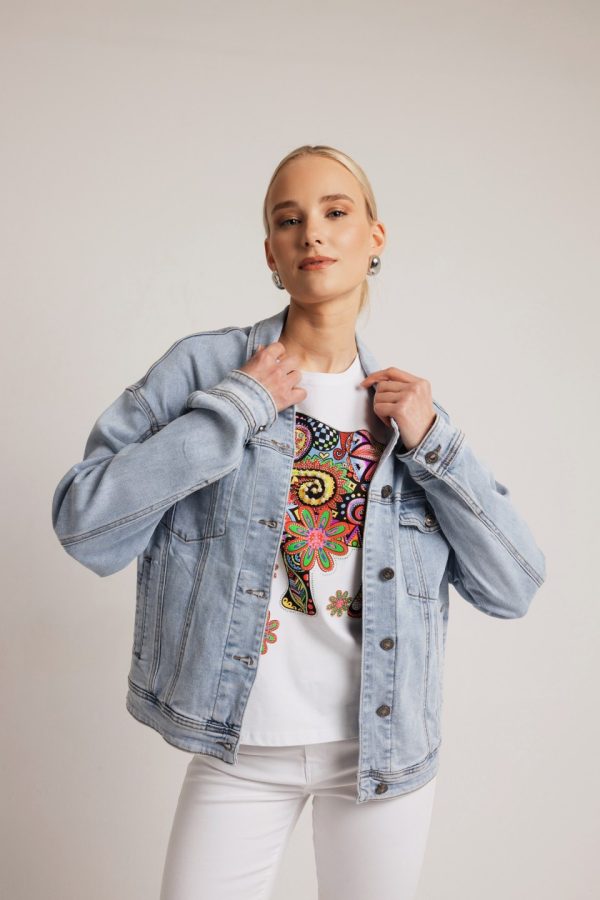 Jean jacket με κουμπιά γαλάζιο - Image 1