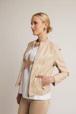 Jacket δερματίνη κοντό μπεζ