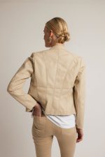 Jacket δερματίνη κοντό μπεζ - Image 2