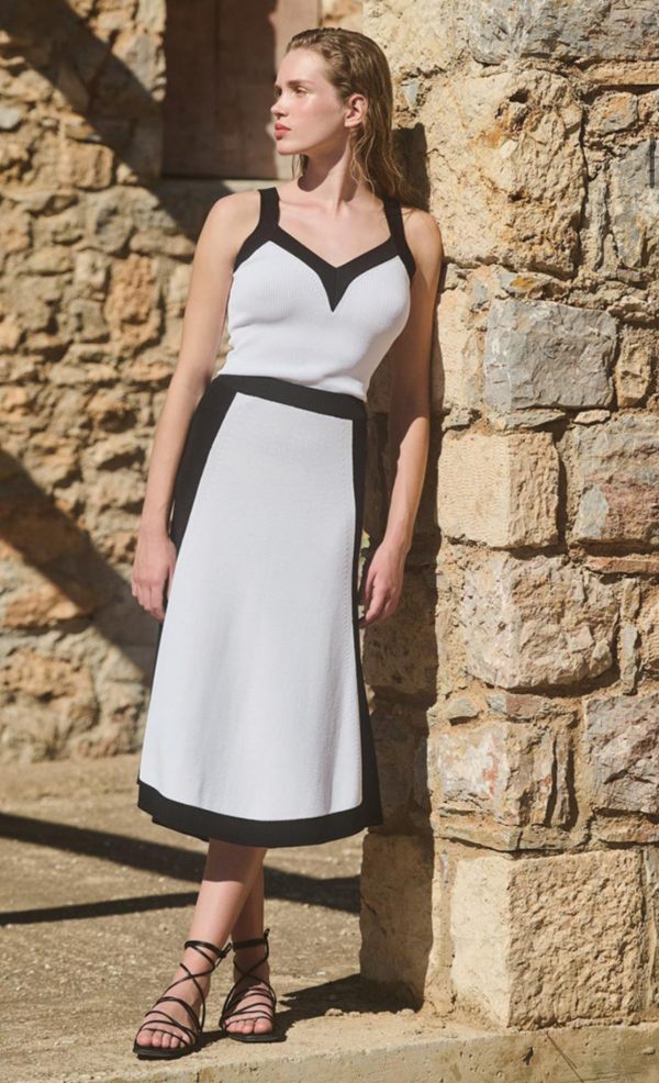 Σετ νήμα φούστα τοπ άσπρο μαύρο - Image 1