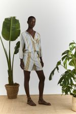 Μπλούζα λινό ρίγα - Image 2