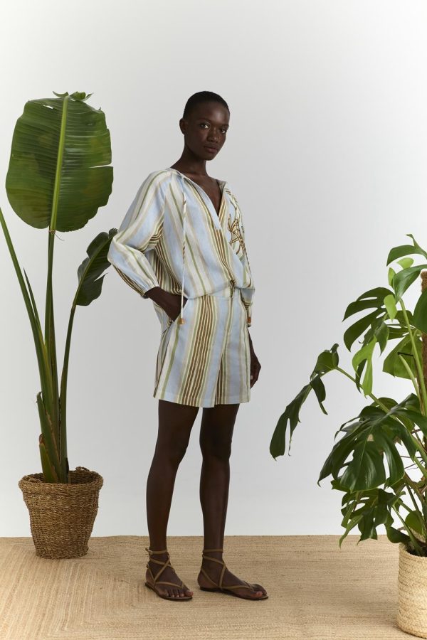 Μπλούζα λινό ρίγα - Image 3