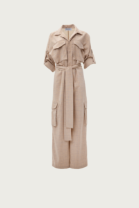 Beige Chequered Jumpsuit - Image 3