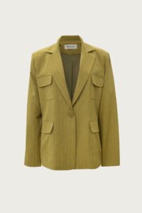 Striped Blazer in Lime Green