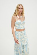 Charis Top (White Blue)