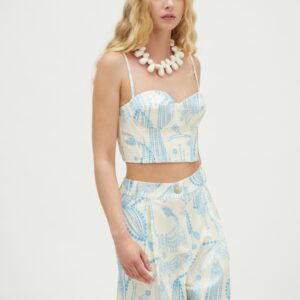 Charis Top (White Blue)