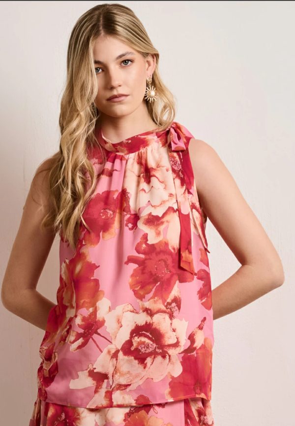 Σετ Εμπριμέ μπλούζα αμάνικη με Μακριά φούστα εμπριμέ - Image 5