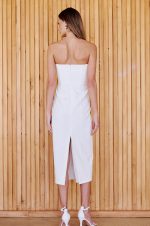 Φόρεμα στραπλες με πούπουλα - Image 3