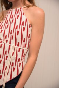 CHILL ISLAND KNITTED TOP BORDEAUX & ECRU - Image 3