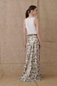 Satin Long Skirt with Animal Print - Image 2