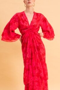 RUBY ROSE KIMONO DRESS WITH RUFFLES - Image 3