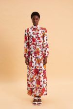 SPRING BOUQUET MIDI LINEN DRESS WITH BELT - Image 5