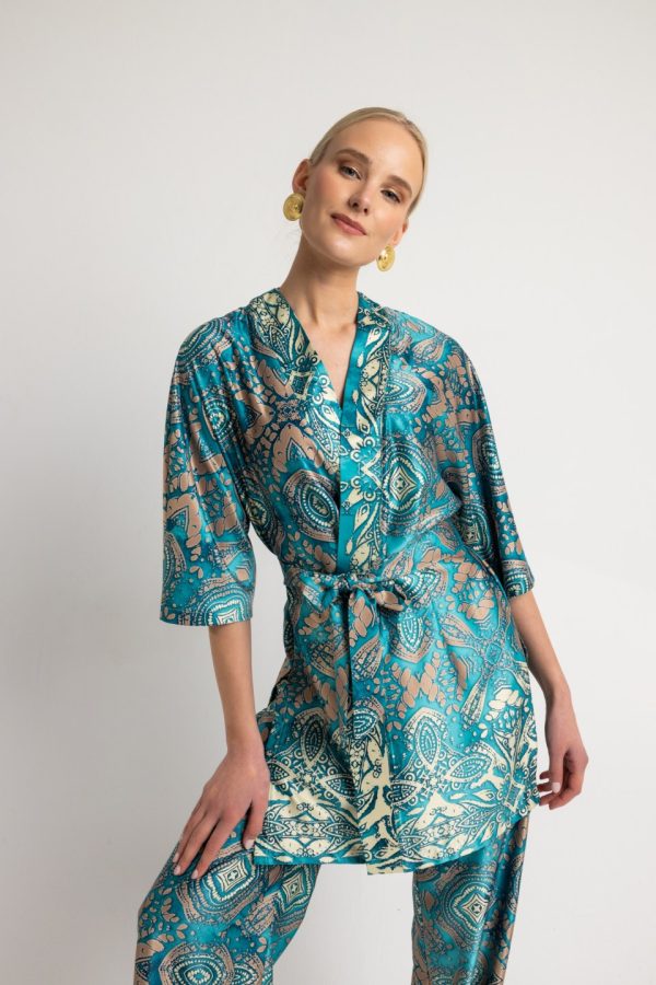 IMG_2395 Σετ εμπριμέ με ιδιαίτερο μοτίβο τυρκουαζ - Image 1