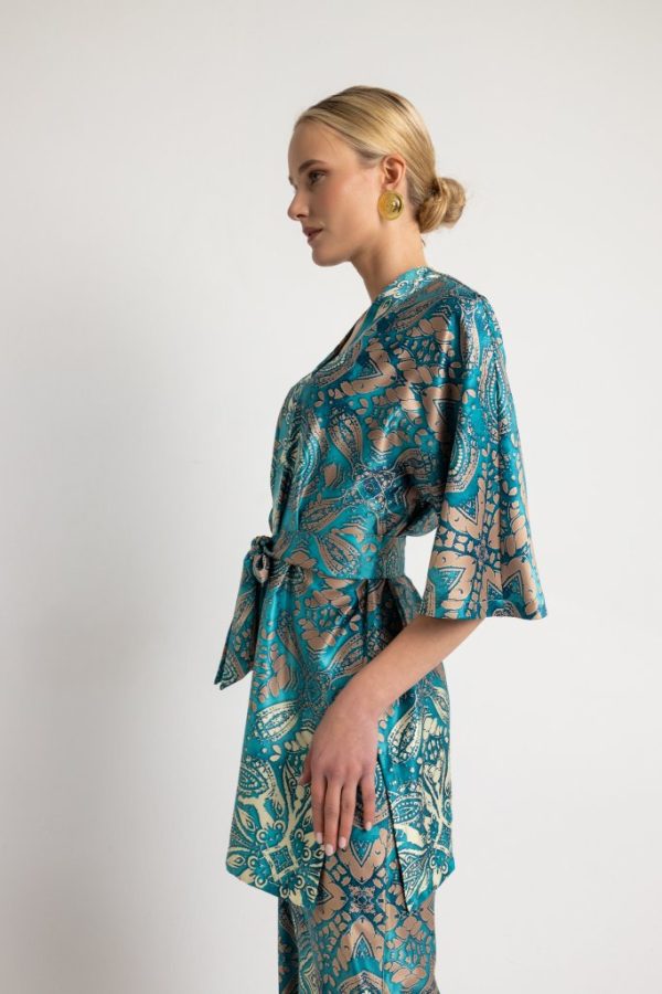 Σετ εμπριμέ με ιδιαίτερο μοτίβο τυρκουαζ - Image 2