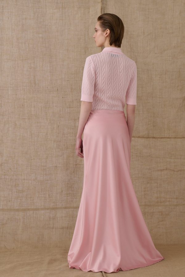 Dusty Pink Satin Mermaid Skirt - Image 2