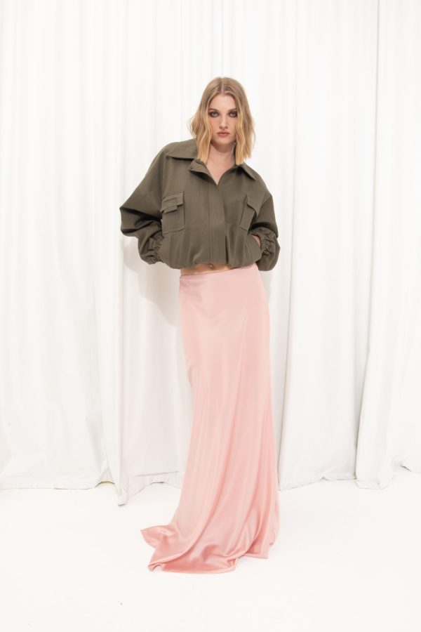 Dusty Pink Satin Mermaid Skirt - Image 4