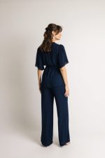 Παντελόνα ψηλόμεση με λάστιχο στο πίσω μέρος μπλε - Image 2