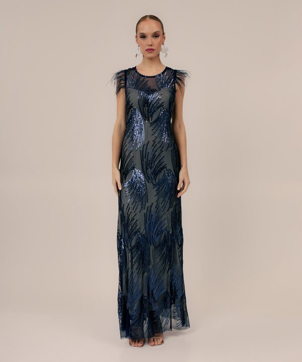 Φόρεμα μαξι παγέτα φτερά - Image 3