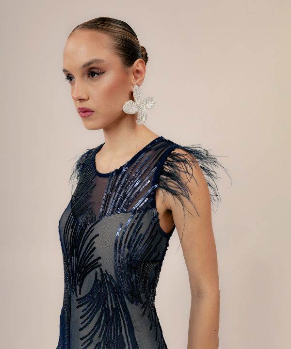 Φόρεμα μαξι παγέτα φτερά - Image 2