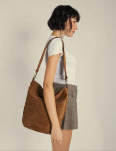 SANDRA BUCKETBAG (camel suede genuine leather) - Image 3