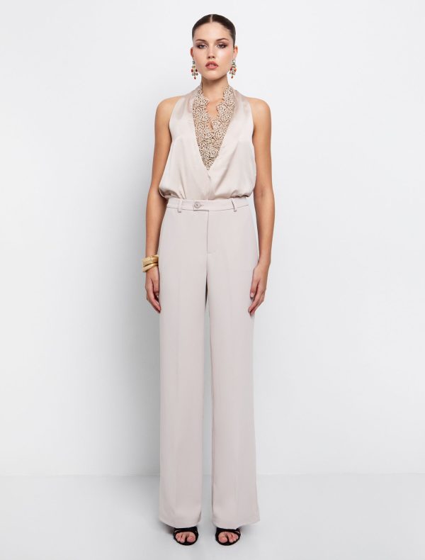 Satin τοπ με δαντέλα - Image 3