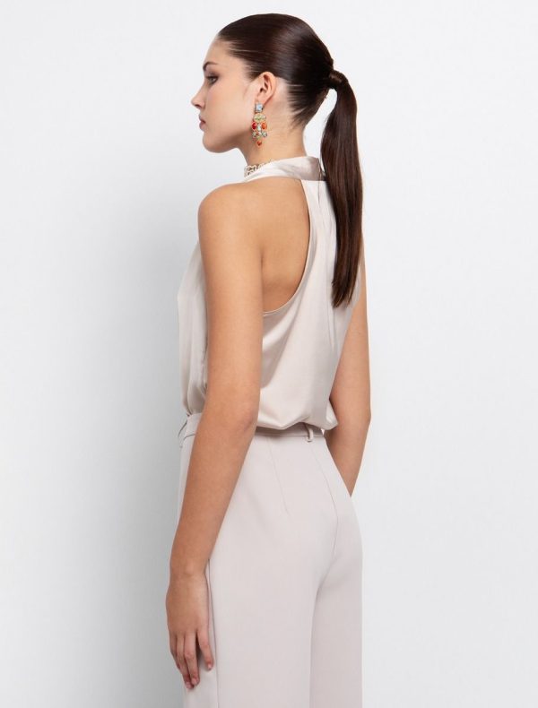 Satin τοπ με δαντέλα - Image 2