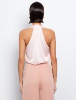 Satin τοπ με δαντέλα εκρού - Image 2