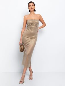 Strapless φόρεμα με στρας