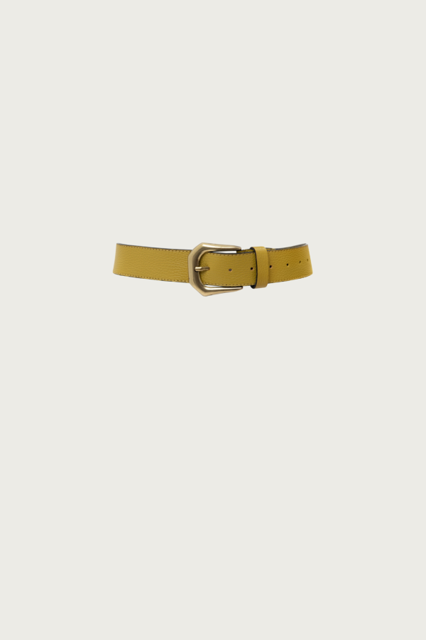 Lime Green Leather Belt - Image 1