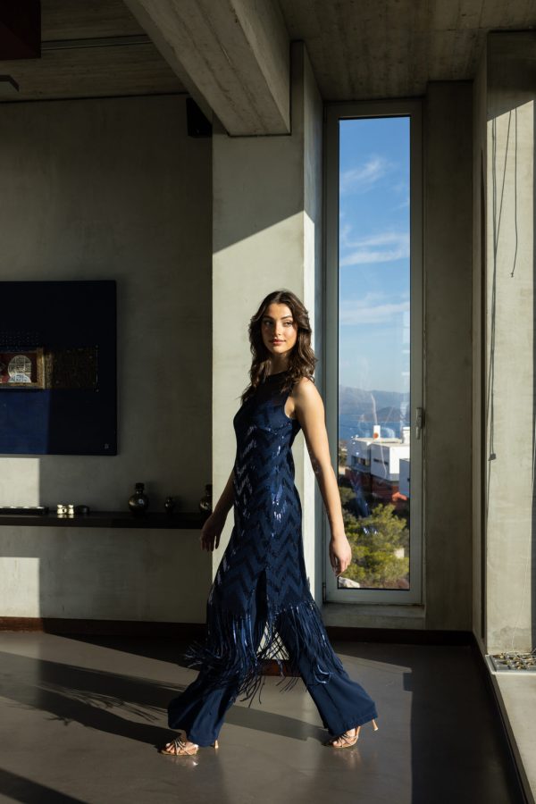 Φόρεμα μίντι με κρόσια - Image 2