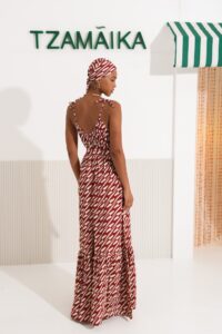 CHILL ISLAND FRILLED DRESS BORDEAUX - Image 4