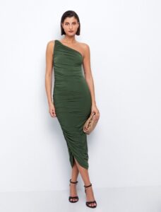 One shoulder φόρεμα με σούρες