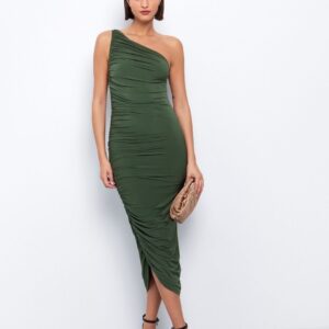 One shoulder φόρεμα με σούρες