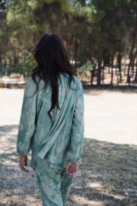 CYNTHIA MINT SATIN BLOUSE - Image 3