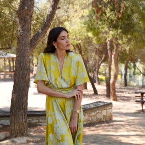 JENNY LIME SATIN DRESS
