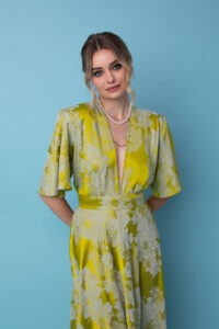 JENNY LIME SATIN DRESS - Image 4