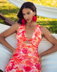 SUNSET DREAM MIDI SATIN DRESS - Image 3