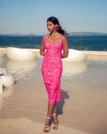 FUCHSIA PASSION MIDI 100% COTTON DRESS