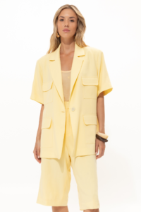 Chamomile Yellow Short-Sleeved Blazer - Image 2