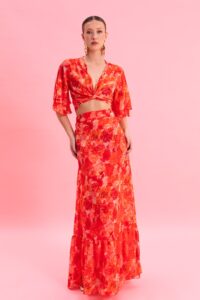 Σετ dream sunset MAXI WRAP SKIRT with wrap top