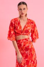 Σετ dream sunset  MAXI WRAP SKIRT with wrap top - Image 3
