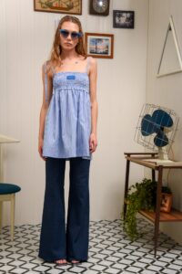 BREADFRUIT MINI DRESS BLUE - Image 4
