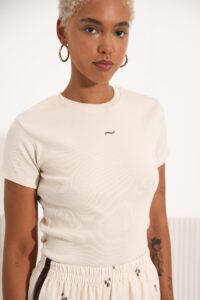 SALTFISH RIBBED TEE BEIGE