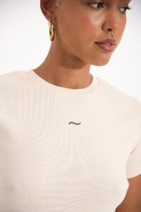 SALTFISH RIBBED TEE BEIGE - Image 2