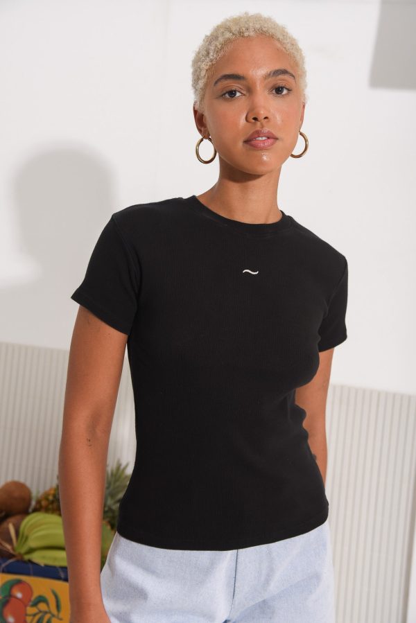 IMG_5778 SALTFISH RIBBED TEE BLACK - Image 1