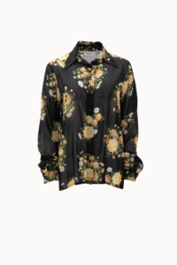 Black Floral Slim-Fit Shirt - Image 5