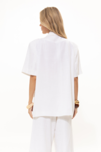 White Short-Sleeved Blazer - Image 3
