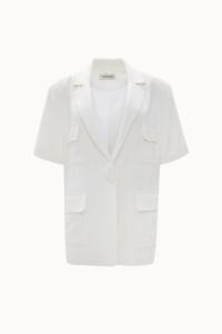 White Short-Sleeved Blazer - Image 4