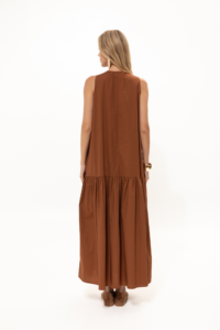 Tan Cotton Dress - Image 3